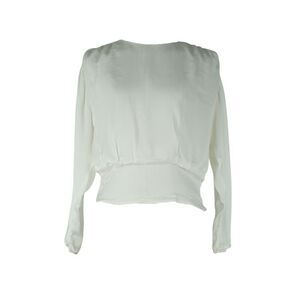 SANDRO White Long Sleeved Blouse